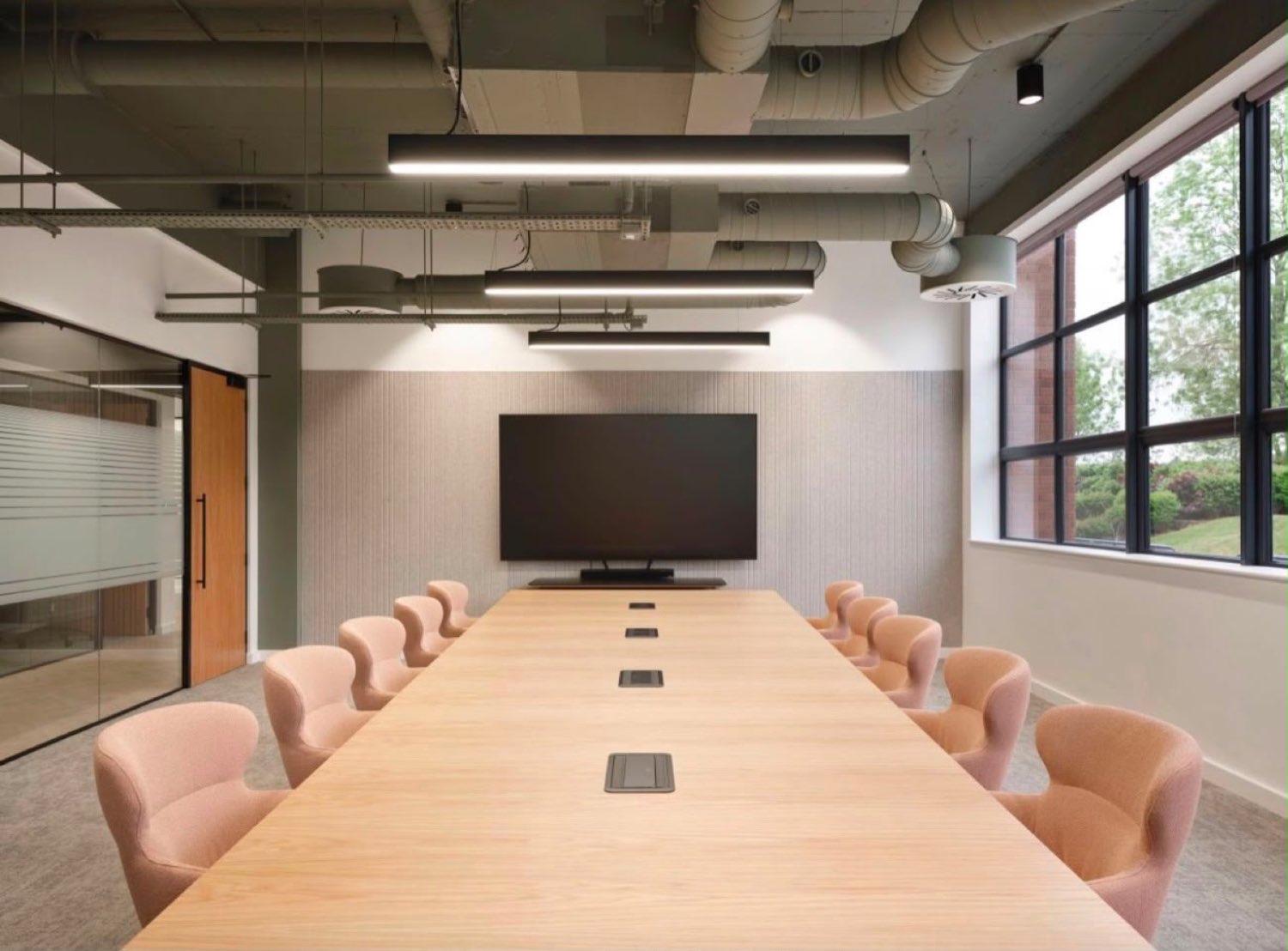 Boardroom at Sulzer Leeds decorated by NV Decor Ltd