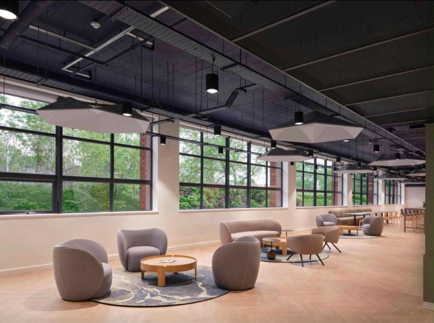 Breakout area at Sulzer Leeds decorated by NV Decor Ltd